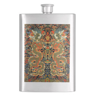 Oude Chinese Draak Textielprint Aziatische Kunst Flacon