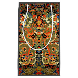 Oude Chinese Draak Textielprint Aziatische Kunst Klein Cadeauzakje