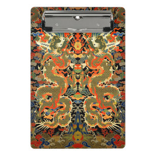 Oude Chinese Draak Textielprint Aziatische Kunst Mini Klembord