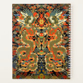 Oude Chinese Draak Textielprint Aziatische Kunst Planner (Achterkant)