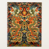 Oude Chinese Draak Textielprint Aziatische Kunst Planner (Voorkant)