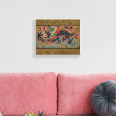 Oude Chinese Draak Zijde Borduurpatroon Canvas Afdruk (Insitu (Woonkamer))