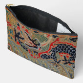 Oude Chinese Draak Zijde Borduurpatroon Etui (Open)