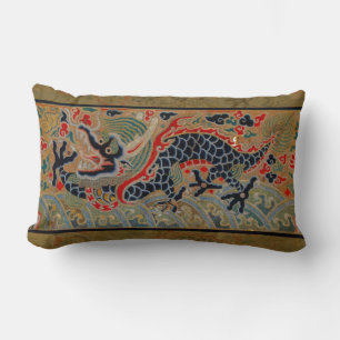 Oude Chinese Draak Zijde Borduurpatroon Kussen