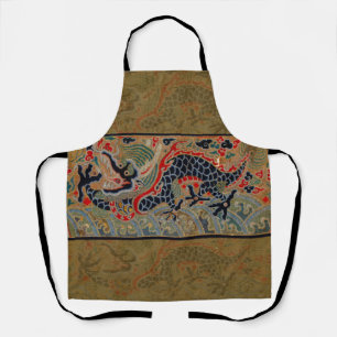 Oude Chinese Draak Zijde Borduurpatroon Schort
