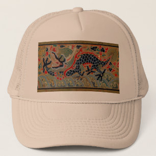 Oude Chinese Draak Zijde Borduurpatroon Trucker Pet