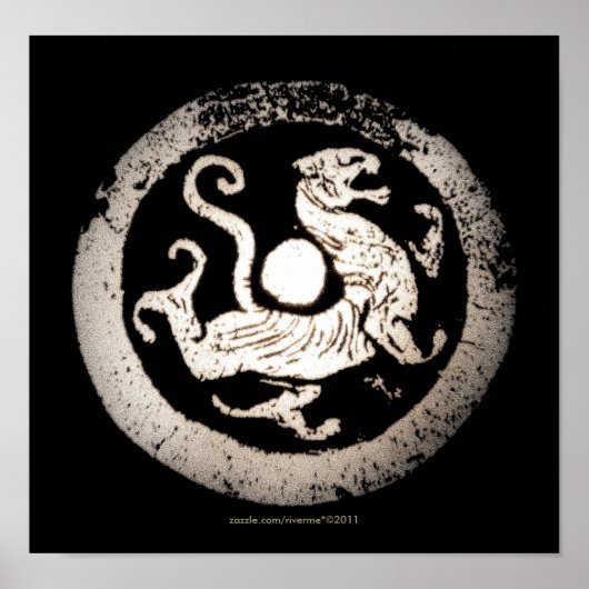 Oude Chinese drakenpuin Poster (Voorkant)