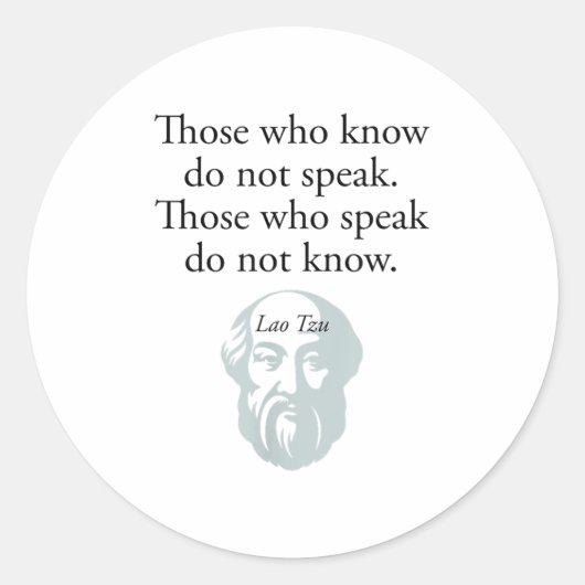 Oude Chinese filosofie Laozi Quote Dao de Jing Ronde Sticker (Voorkant)