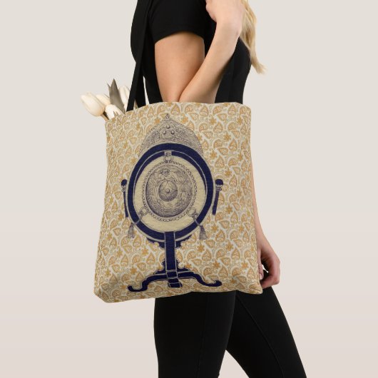 Oude Chinese Gong op Paisley Tote Bag (Dichtbij)