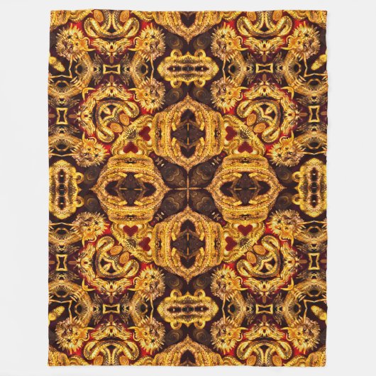 Oude Chinese gouden draak keizer Mandala Fleece Deken (Voorkant)