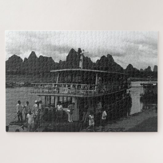 Oude Chinese Guilin rivierboot Legpuzzel (Horizontaal)