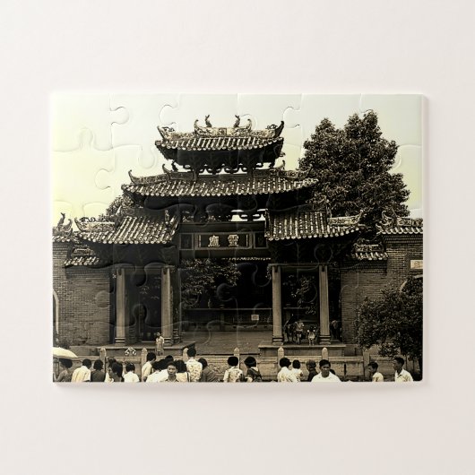 Oude Chinese Kanton Foshan vooroudertempel Legpuzzel (Horizontaal)