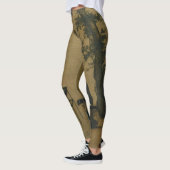 Oude Chinese kunst van de muzikant in oude kleuren Leggings (Links)