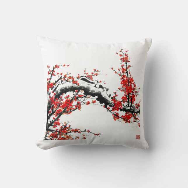 Oude Chinese pruimenboom Kussen (Voorkant)