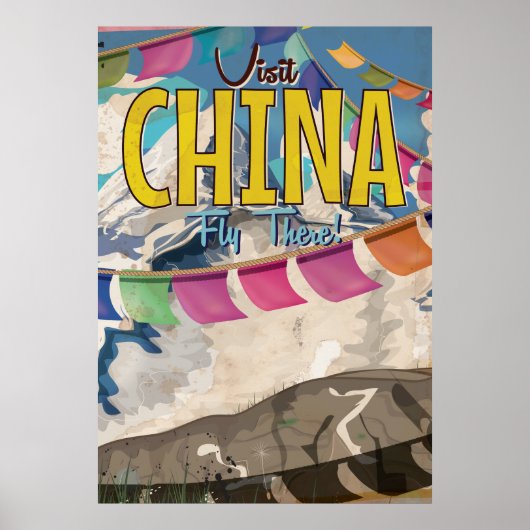 Oude Chinese Reisposter Poster (Voorkant)