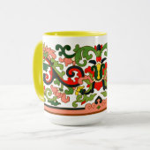 Oude Chinese Rollende Bladgroente Mok (Voorkant links)