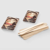 Oude Chinese Scène Papierknip Set van Waaier (Niet-gemonteerd)