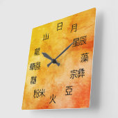 Oude Chinese symbolen Twaalf Ornamenten Vierkante Klok (Hoek)