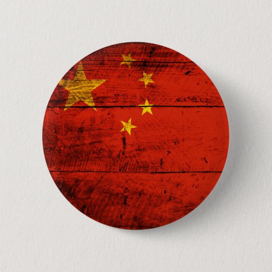 Oude Chinese vlag Ronde Button 5,7 Cm (Voorkant)