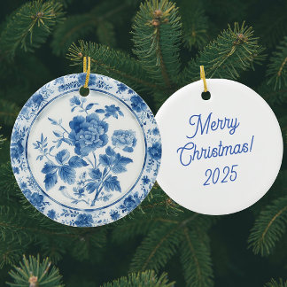 Oude Chinoiserie Blauwe Witte Antieke Borden  Keramisch Ornament
