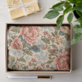 Oude chintz bloeiend bloempatroon tissuepapier (Geschenk)