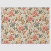 Oude chintz bloeiend bloempatroon tissuepapier (Voorkant)
