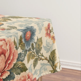 Oude chintz ontluikend bloemmotief tafelkleed