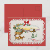 Oude Christanjeshut en herten Feestdagenkaart (Voorkant / Achterkant)