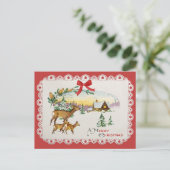 Oude Christanjeshut & Herten Feestdagenkaart (Staand voorkant)