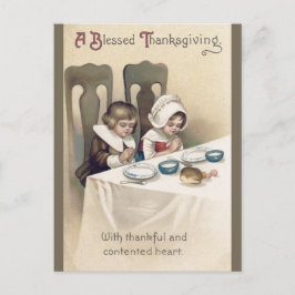 Oude christelijke pelgrims thanksgiving-gebed briefkaart