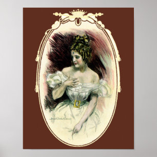 Oude Christy Girl, antieke bruidsportret Poster
