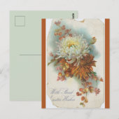 Oude Chrysanten en een Pasen Groet Briefkaart (Voorkant / Achterkant)