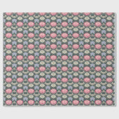 Oude Chrysanthemum Damast Patroon Cadeaupapier (Vlak)