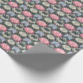 Oude Chrysanthemum Damast Patroon Cadeaupapier (Hoek)