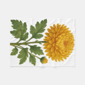 Oude Chrysanthemum Fleece Deken (Voorkant (Horizontaal))