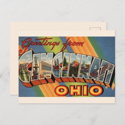 Oude Cincinnati Groet Briefkaart (Voorkant / Achterkant)