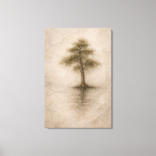 Oude Cipres | Landschapskunst | Opgespannen Canvas Afdruk (Voorkant)