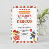 Oude circus baby shower uitnodiging (Staand voorkant)