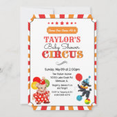 Oude circus baby shower uitnodiging (Voorkant)