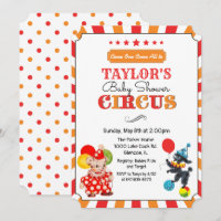 Oude circus baby shower uitnodiging