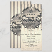Oude Circus Gestreepte Strepen Aangepast Feestmenu Menu (Voorkant / Achterkant)