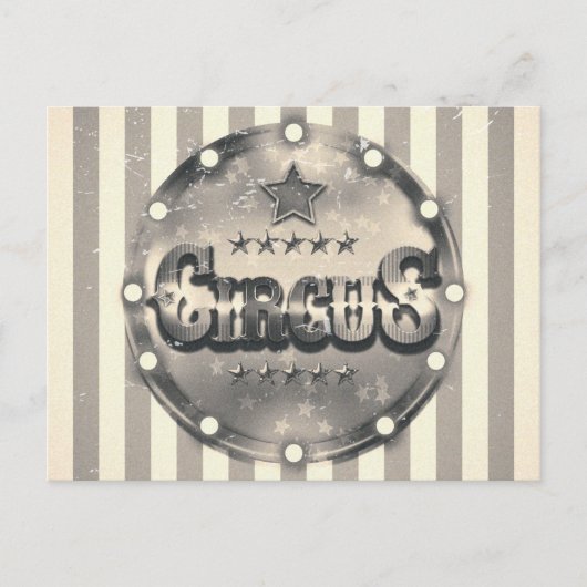 Oude Circus Gestreepte Strepen Save the Date Feest Aankondigingskaart (Voorkant)