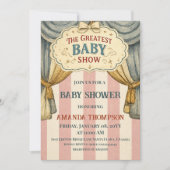 Oude circus grootste baby show baby shower kaart (Voorkant)