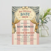 Oude circus grootste baby show baby shower kaart (Staand voorkant)