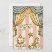 Oude circus grootste baby show baby shower kaart (Achterkant)