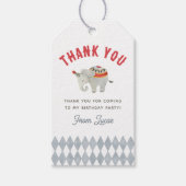 Oude Circus Olifant Jongens Verjaardag Bedankt Cadeaulabel (Voorkant)