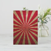 Oude Circus Tent Rode Ster Explosie Carnaval Strep Menu (Staand voorkant)