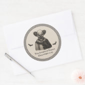 Oude Circus | Thema: Geesten Kermis met Halloween Ronde Sticker (Envelop)