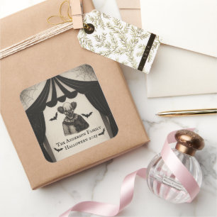 Oude Circus Thema Griezeldroom Halloween Vierkante Sticker