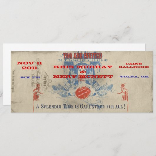 Oude Circus Uitnodiging (Voorkant / Achterkant)